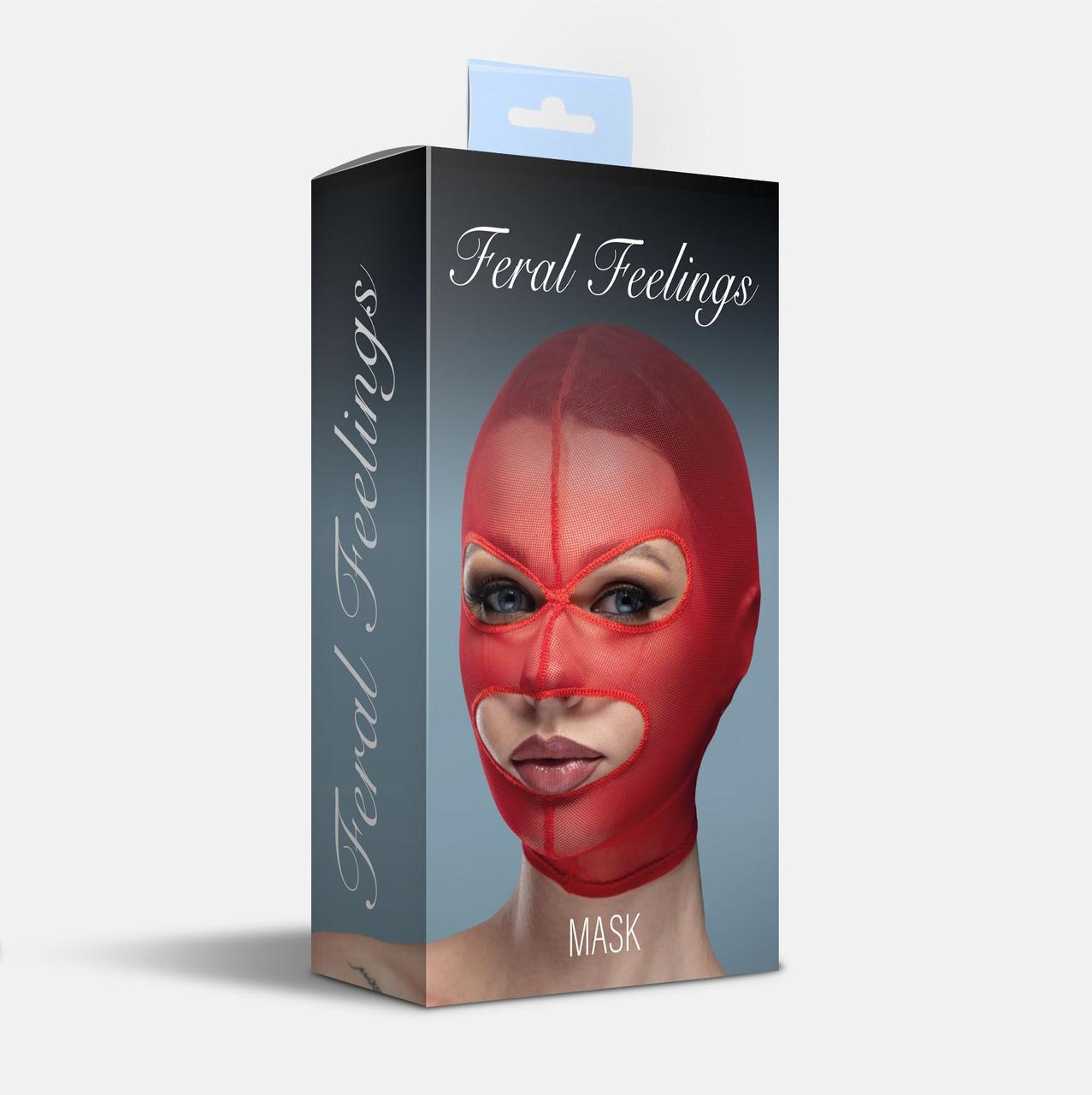 Маска сетка с открытым ртом и глазами Feral Feelings - Mask Red в DIDO