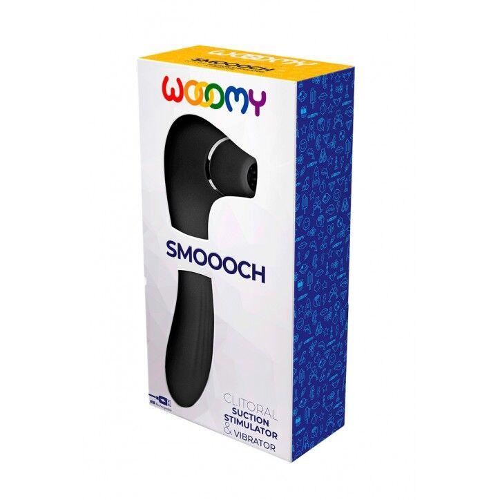 Вакуумный стимулятор с вибрацией Wooomy Smoooch Black Clitoral Suction & Vibration в DIDO