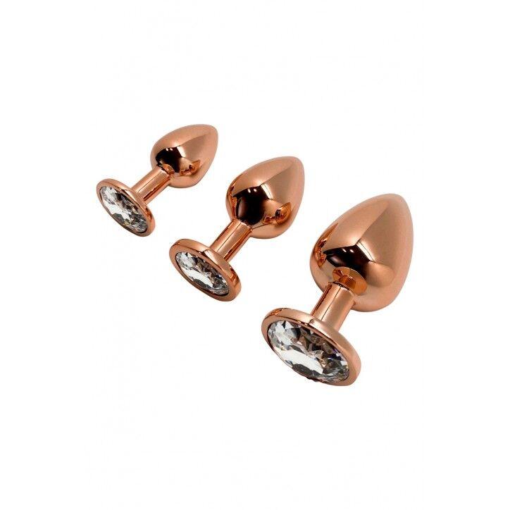 Металевий анальний затор Wooomy Tralalo Rose Gold Metal Plug Size L, діаметр 4 см, довжина 9 см в DIDO