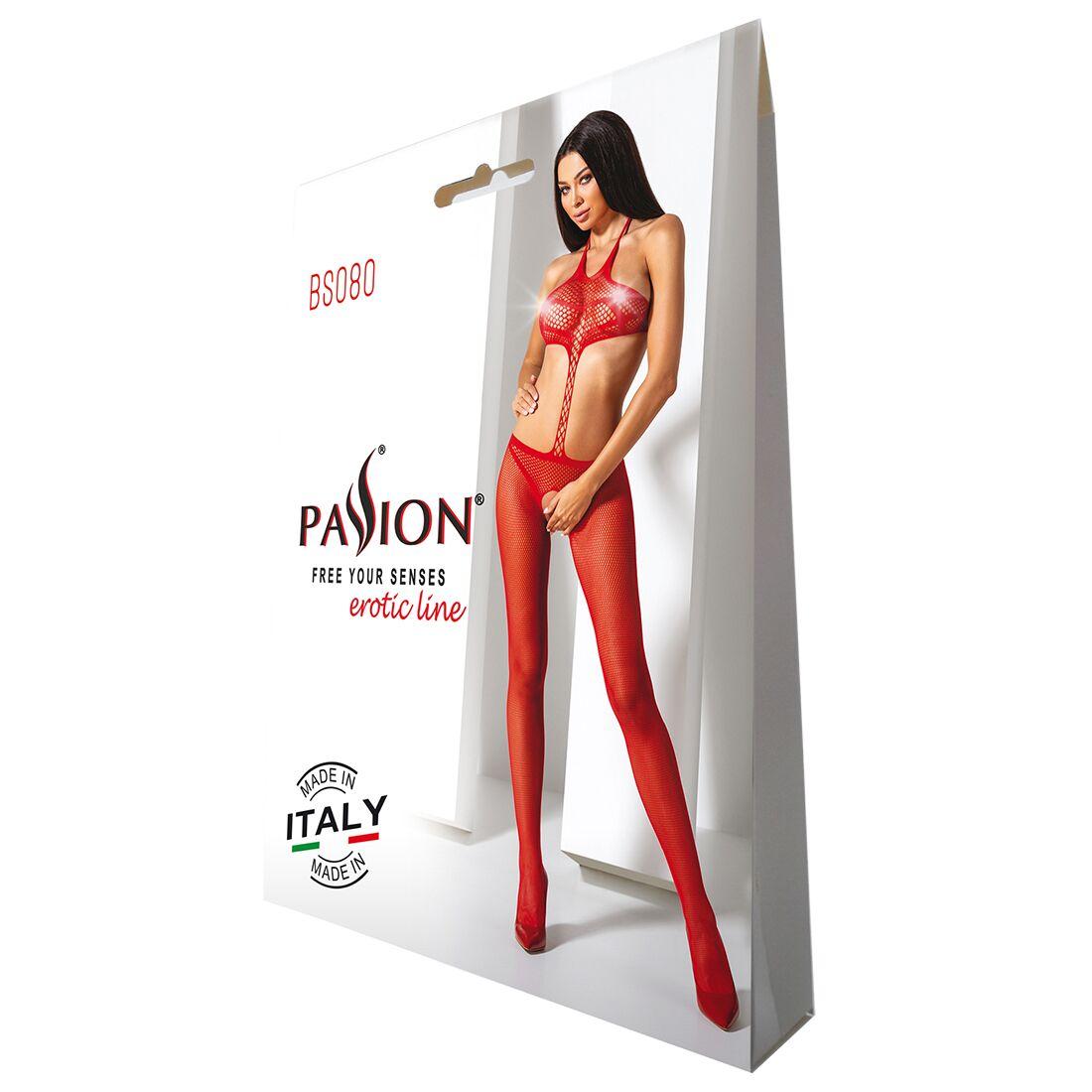 Открытый бодистокинг Passion BS080 red в DIDO