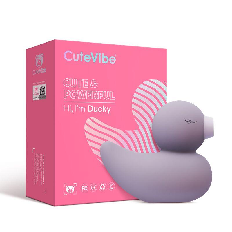 Вакуумний вібратор-качечка CuteVibe Ducky Grey в DIDO