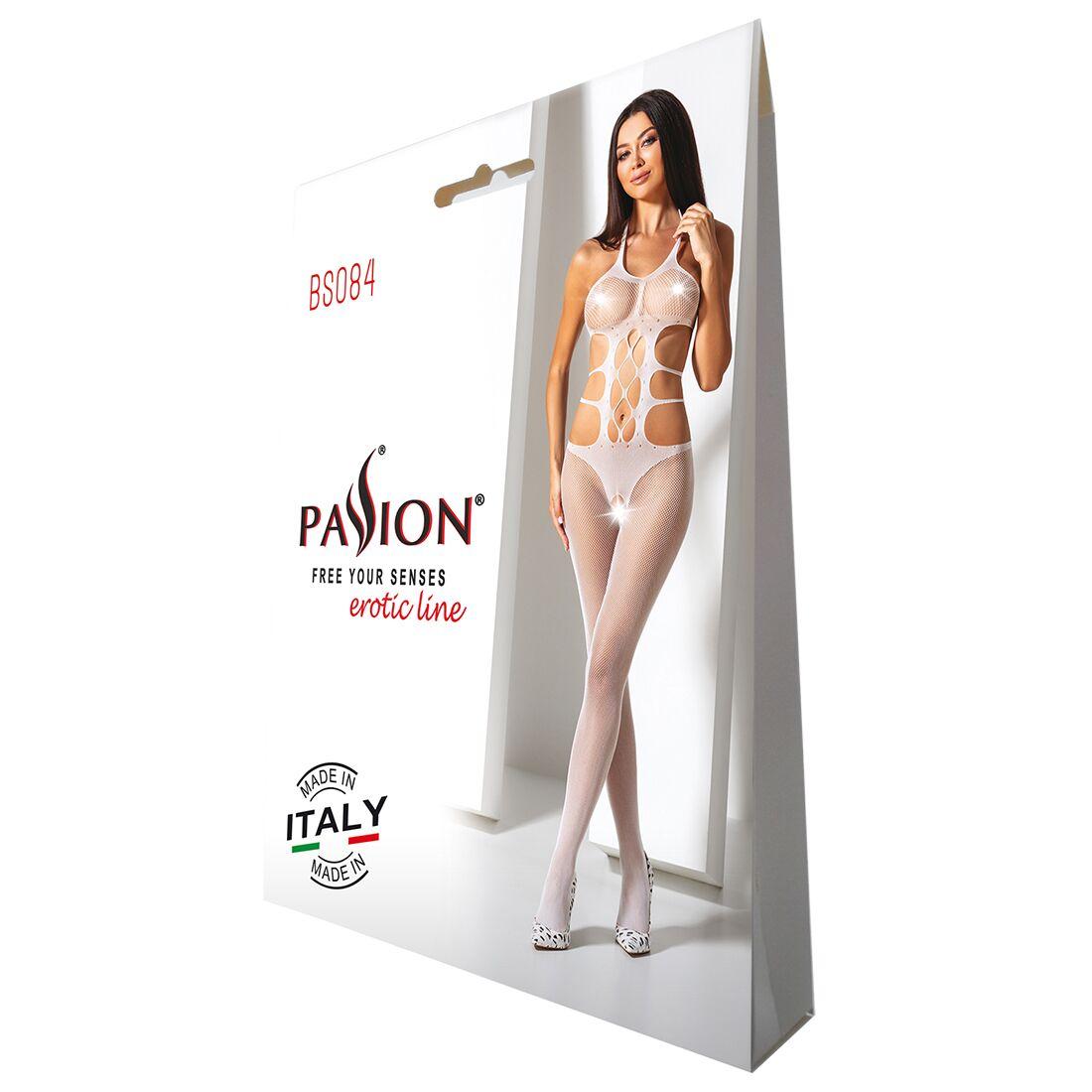 Еротичний бодістокінг Passion BS084 white в DIDO