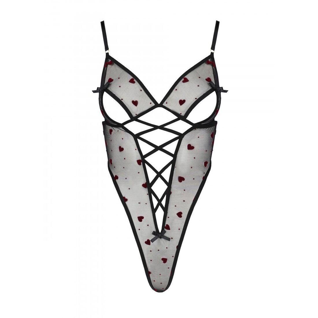 Эротическое боди с рисунком Passion LOVELIA BODY S/M, black в DIDO