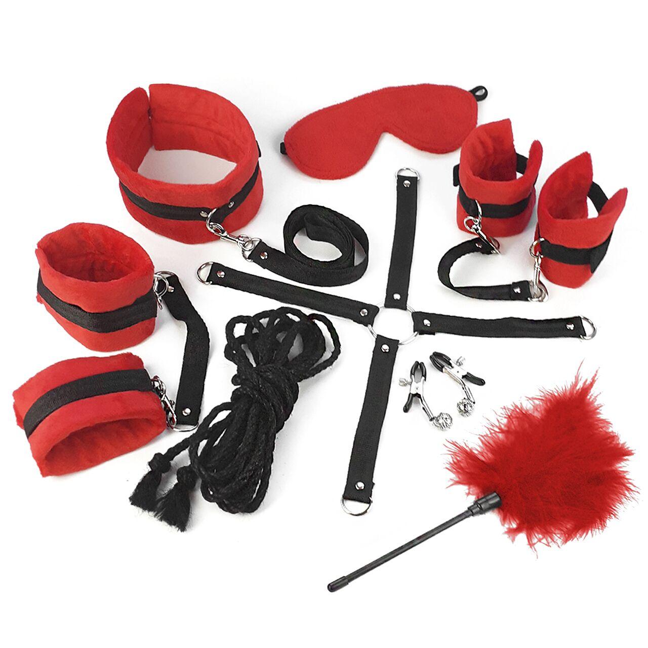 BDSM-набір Art of Sex – Soft Touch BDSM Set, червоний, 9 предметів у DIDO