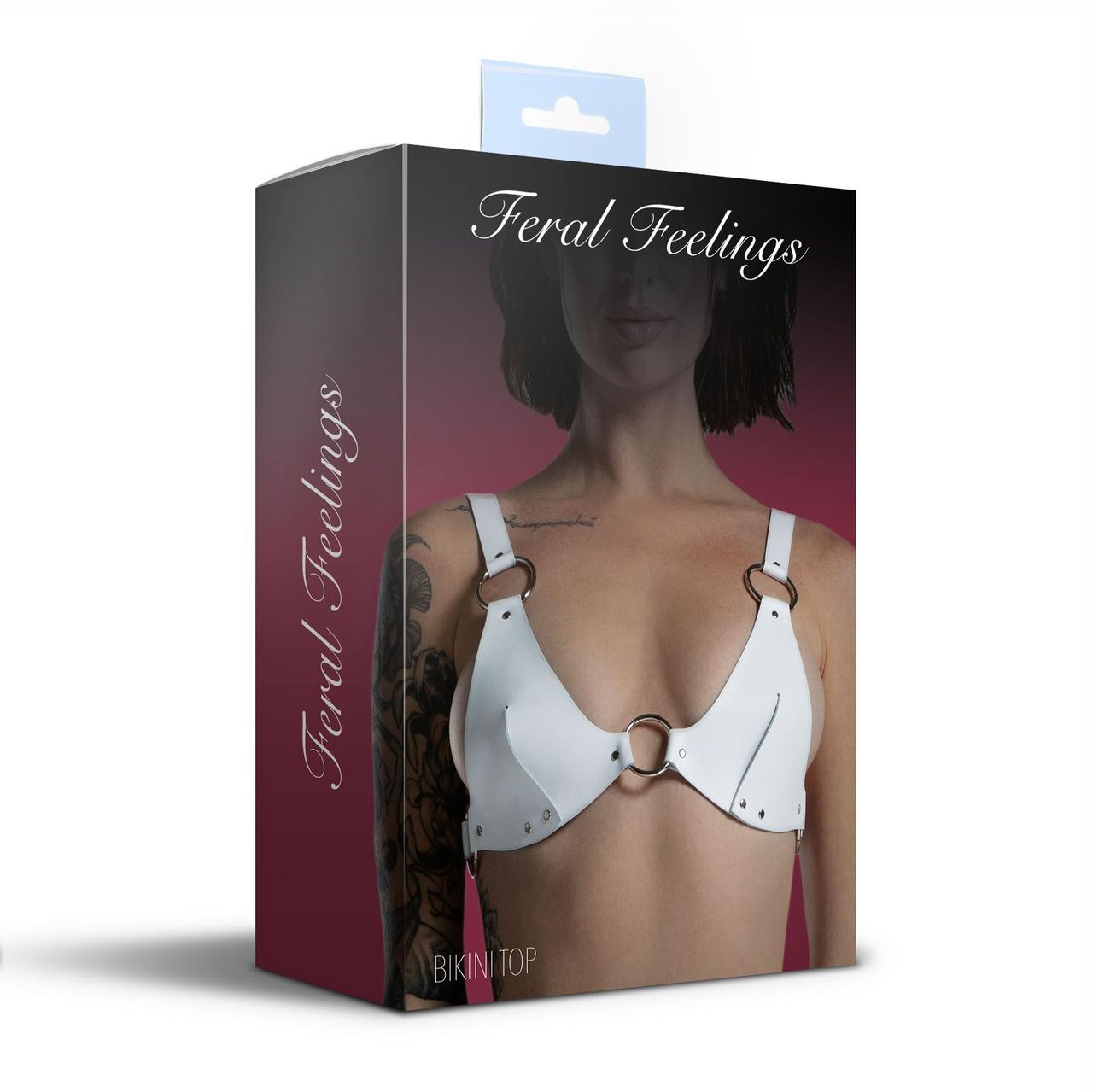 Лиф из натуральной кожи Feral Feelings - Bikini Top White в DIDO