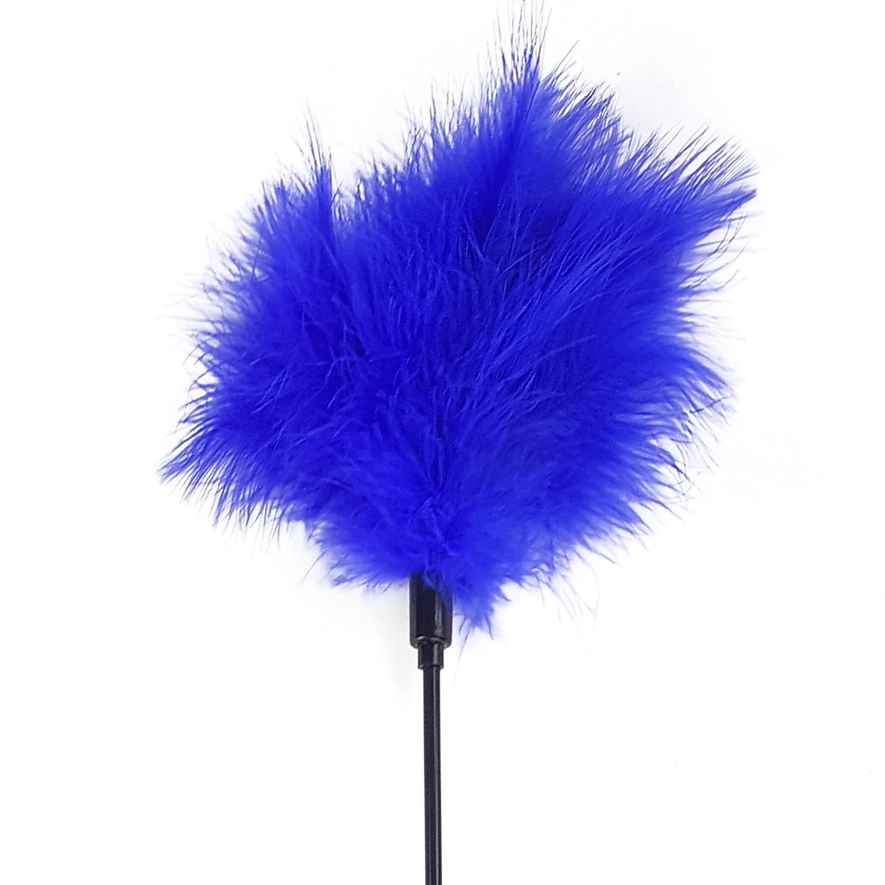 Щекоталка с пером индюка Art of Sex – Feather Paddle, синяя в DIDO
