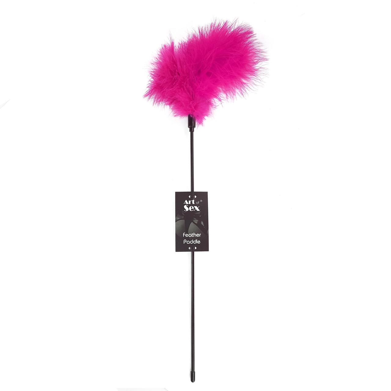 Щекоталка с пером индюка Art of Sex – Feather Paddle, темно-розовая в DIDO