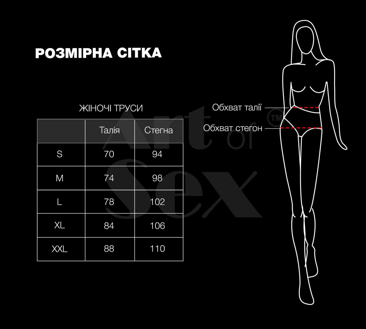 Жіночі трусики Art of Sex - Love Червоні розмір 2XL у DIDO