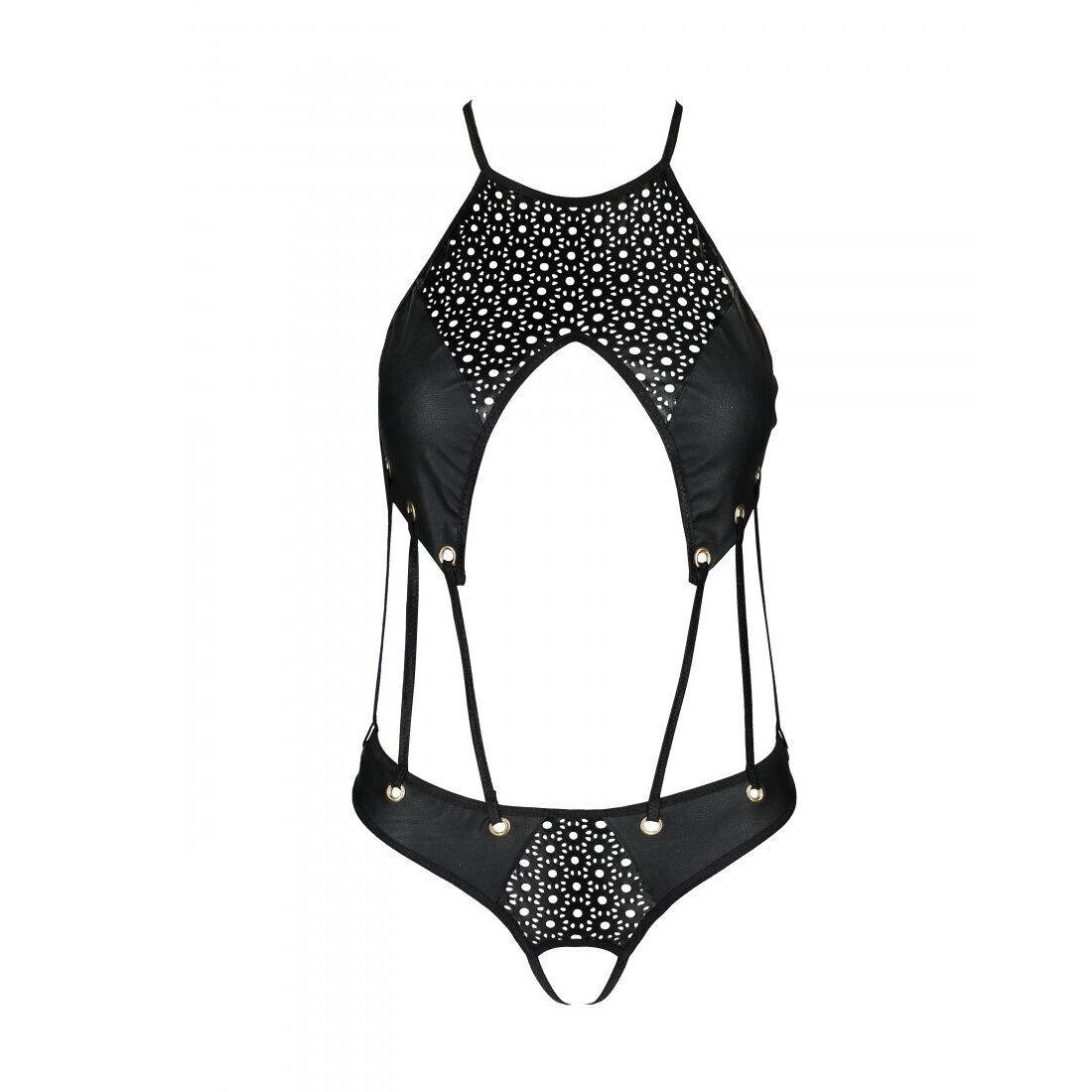 Распродажа!!! Боди из эко-кожи с ремешками и перфорацией Tamaris Body black L/XL — Passion в DIDO