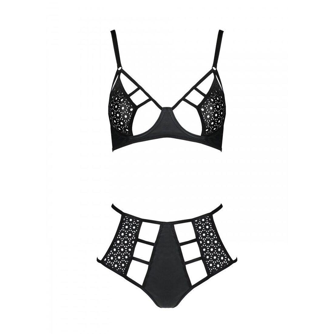 Распродажа!!! Комплект из эко-кожи Passion Tamaris Set black S/M, бюстгальтер и трусики в DIDO