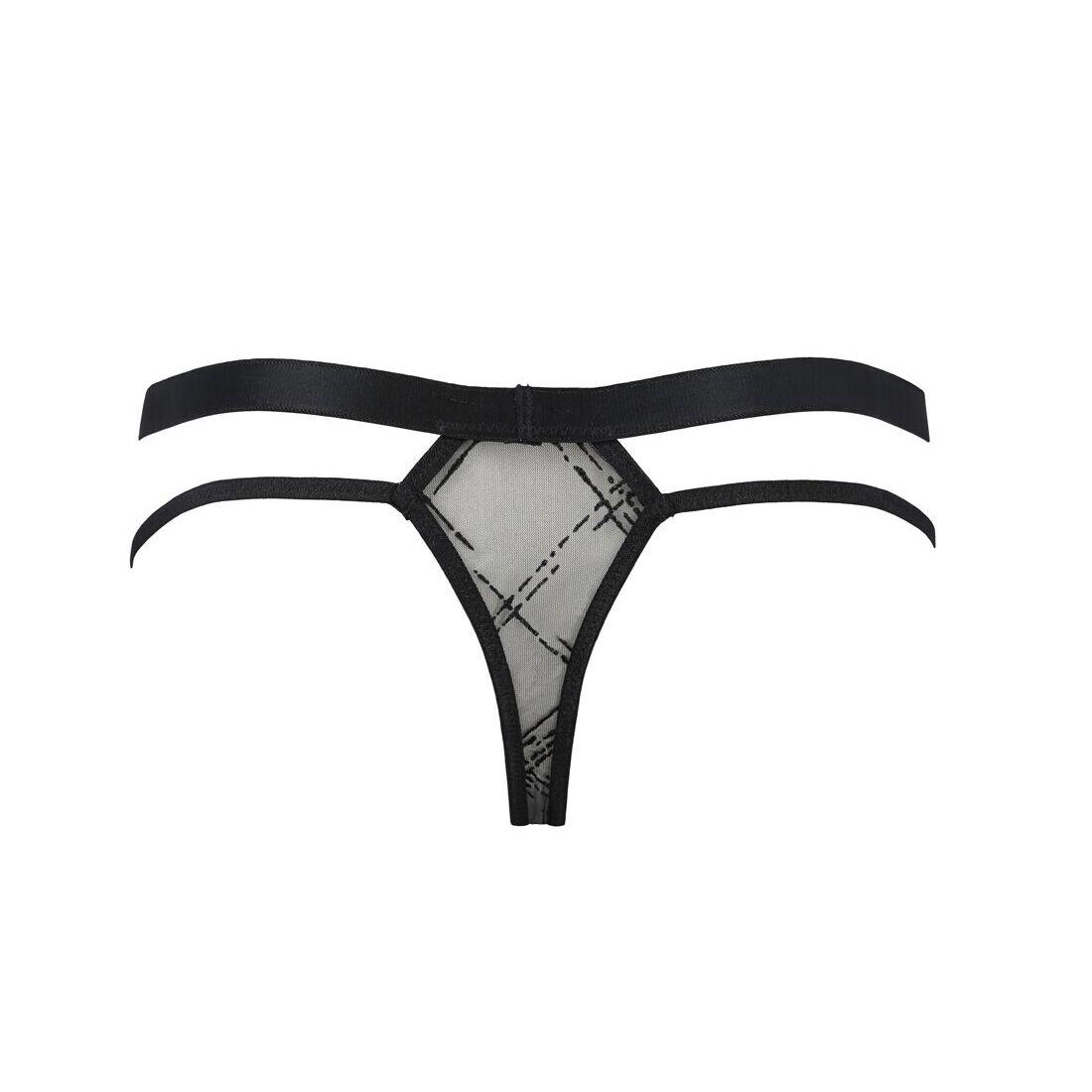 Мужские прозрачные стринги Passion 029 THONG COLLIN XXL/XXXL Black, сетка в DIDO