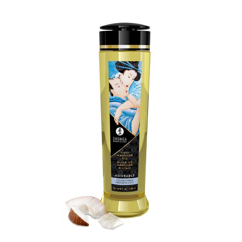 Масажна олія Shunga Adorable – Coconut thrills (240 мл) натуральна зволожуюча в DIDO