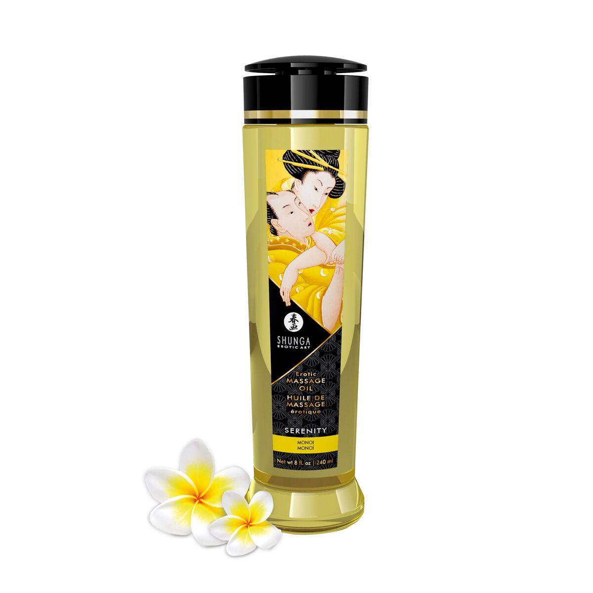 Масажна олія Shunga Serenity - Monoi (240 мл) натуральна зволожуюча в DIDO