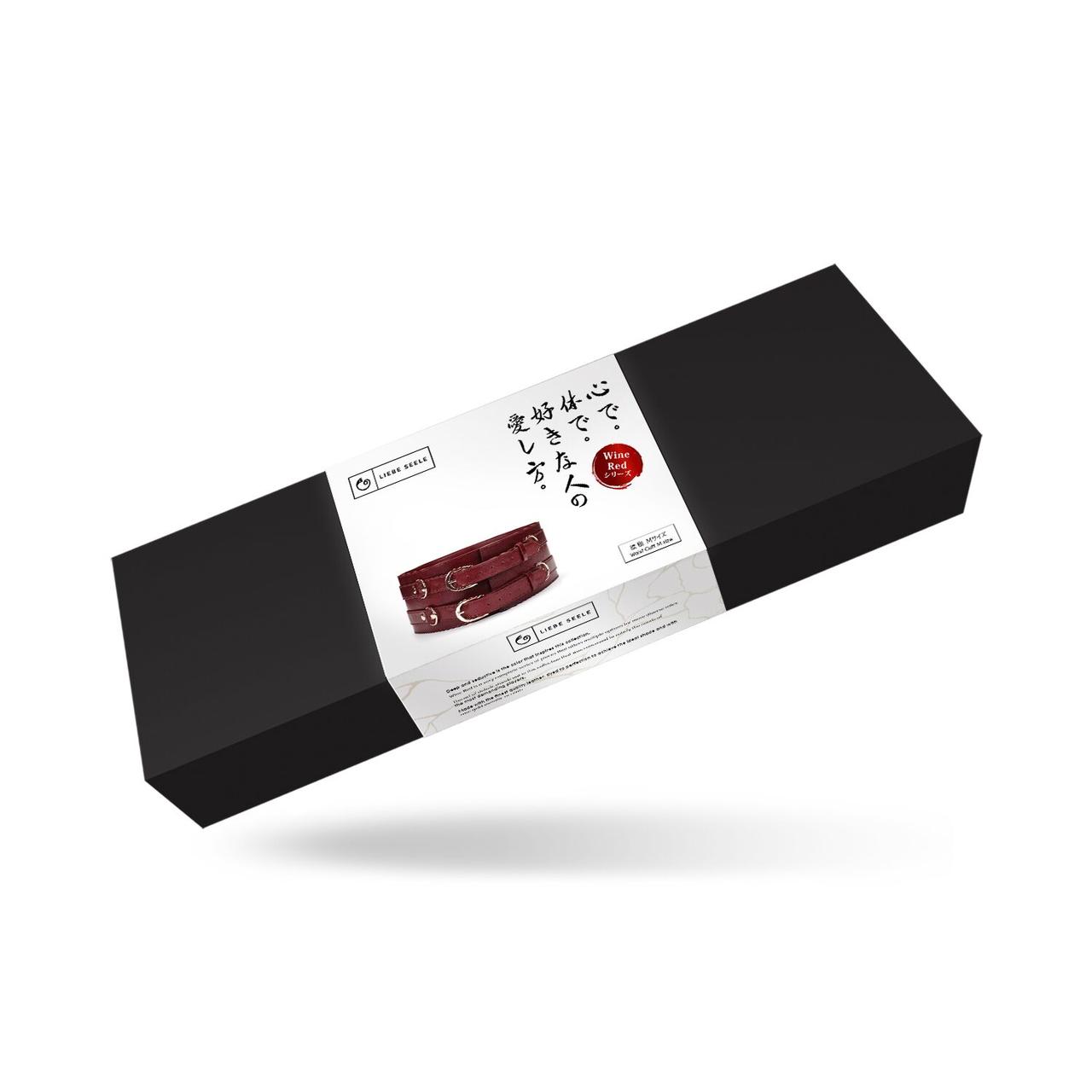 Шкіряний пояс для бондажу Liebe Seele Wine Red Waist Cuff, M Size у DIDO