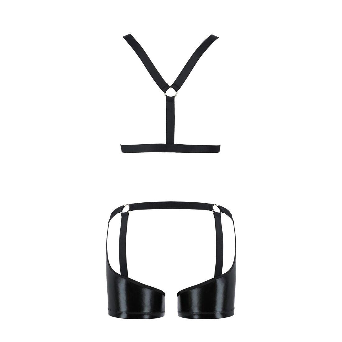 Комплект еротичної чоловічої білизни Passion 047 SET JOHN XXL/XXXL Black, труси, портупея в DIDO