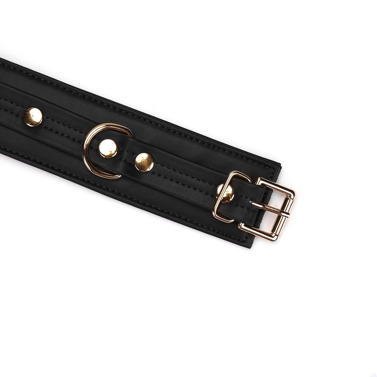 Наручники з ланцюжком Liebe Seele Black Organosilicon Wrist Cuff, екошкіра в DIDO