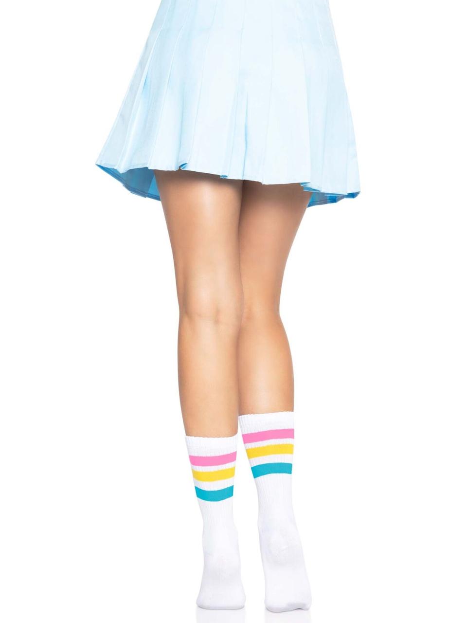 Шкарпетки жіночі в смужку Leg Avenue Pride crew socks Pansexual, 37-43 розмір в DIDO