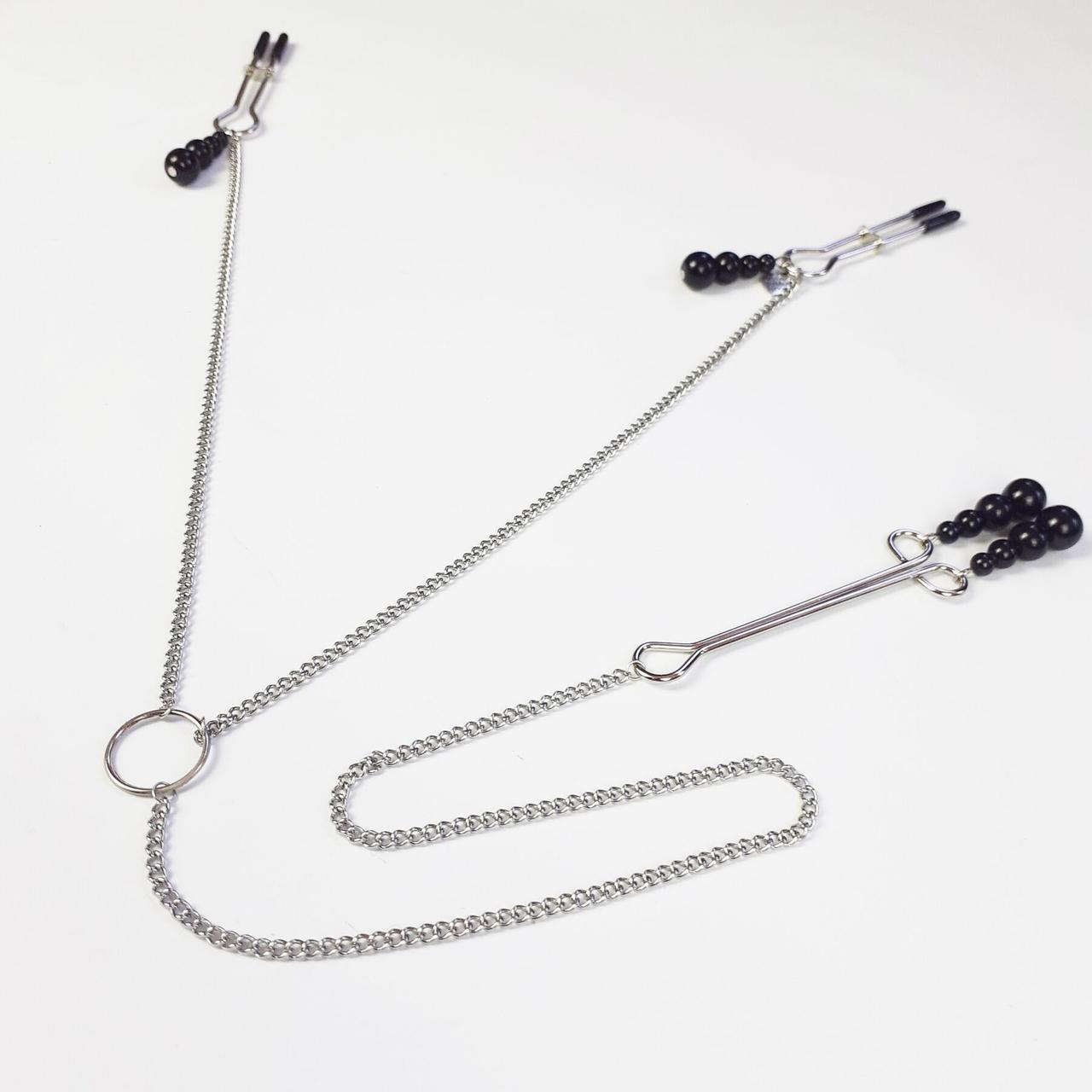 Зажимы для сосков и клитора Art of Sex - Nipple and clit clamps Black Pearl в DIDO