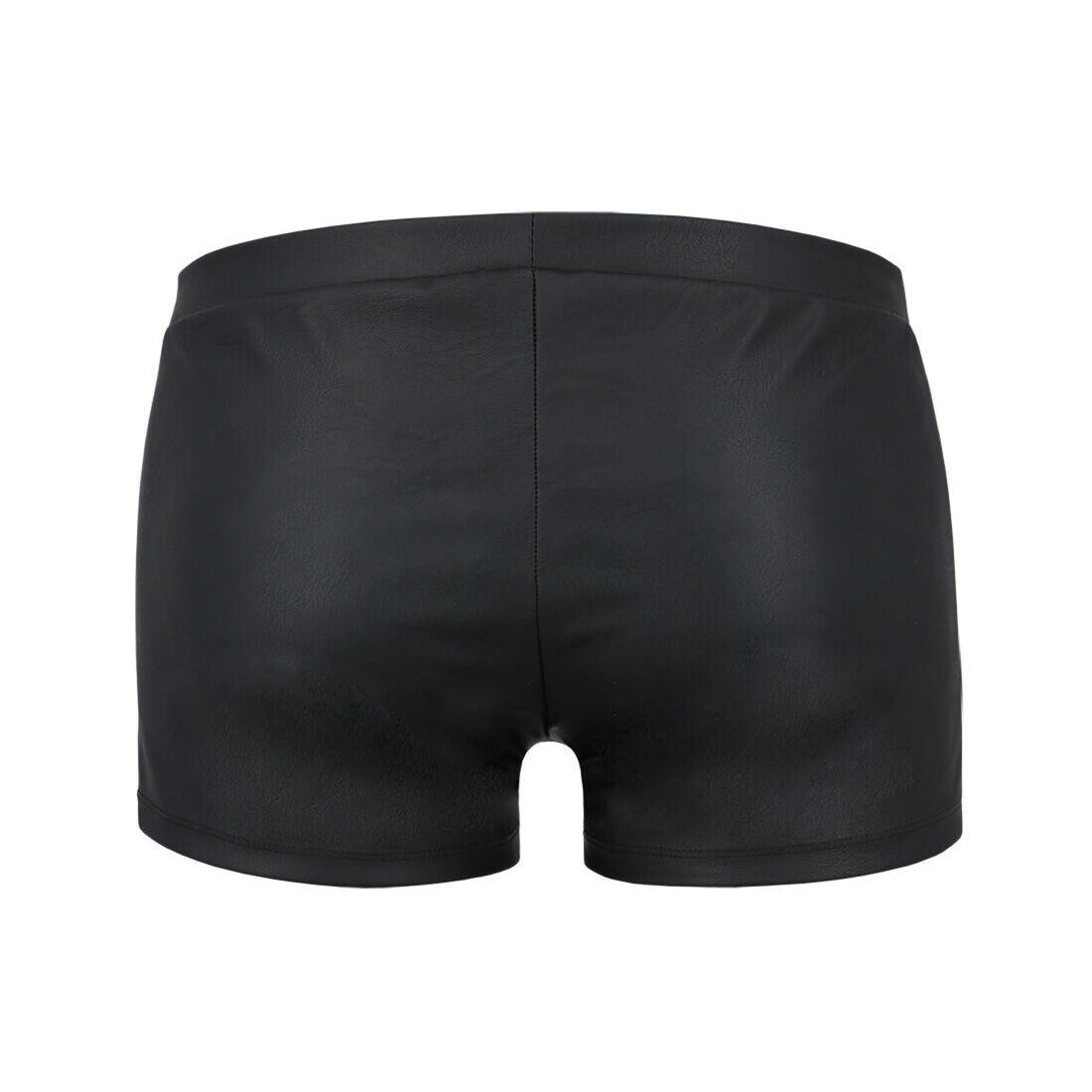 Чоловічі шкіряні боксери з клапаном Passion 050 SHORT PATRICK S/M Black в DIDO