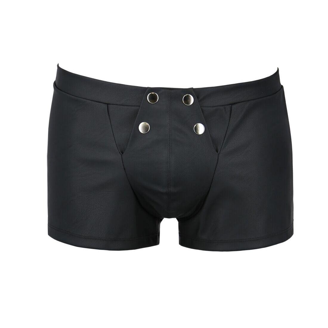 Чоловічі шкіряні боксери з клапаном Passion 050 SHORT PATRICK XXL/XXXL Black в DIDO