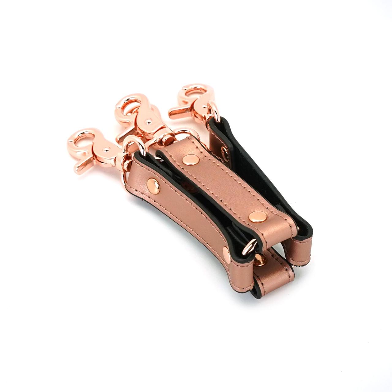 Хрестовина для фіксації Liebe Seele Rose Gold Memory Hog Tie, натуральна шкіра, рожеве золото в DIDO
