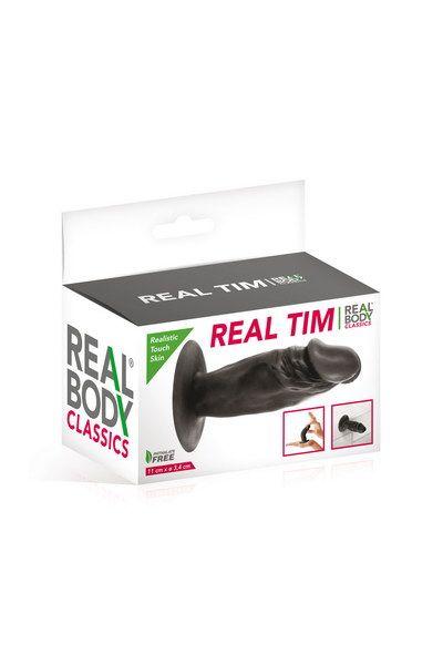 Фаллоимитатор Real Body - Real Tim Black, TPE, диаметр 3,4см в DIDO