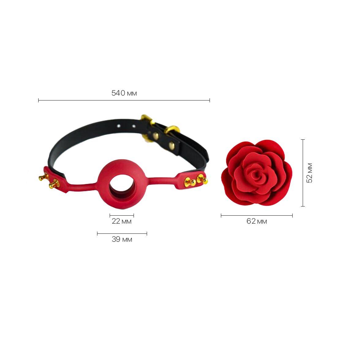 Розкішний кляп у вигляді троянди Zalo - Rose Ball Gag, подвійне використання у DIDO