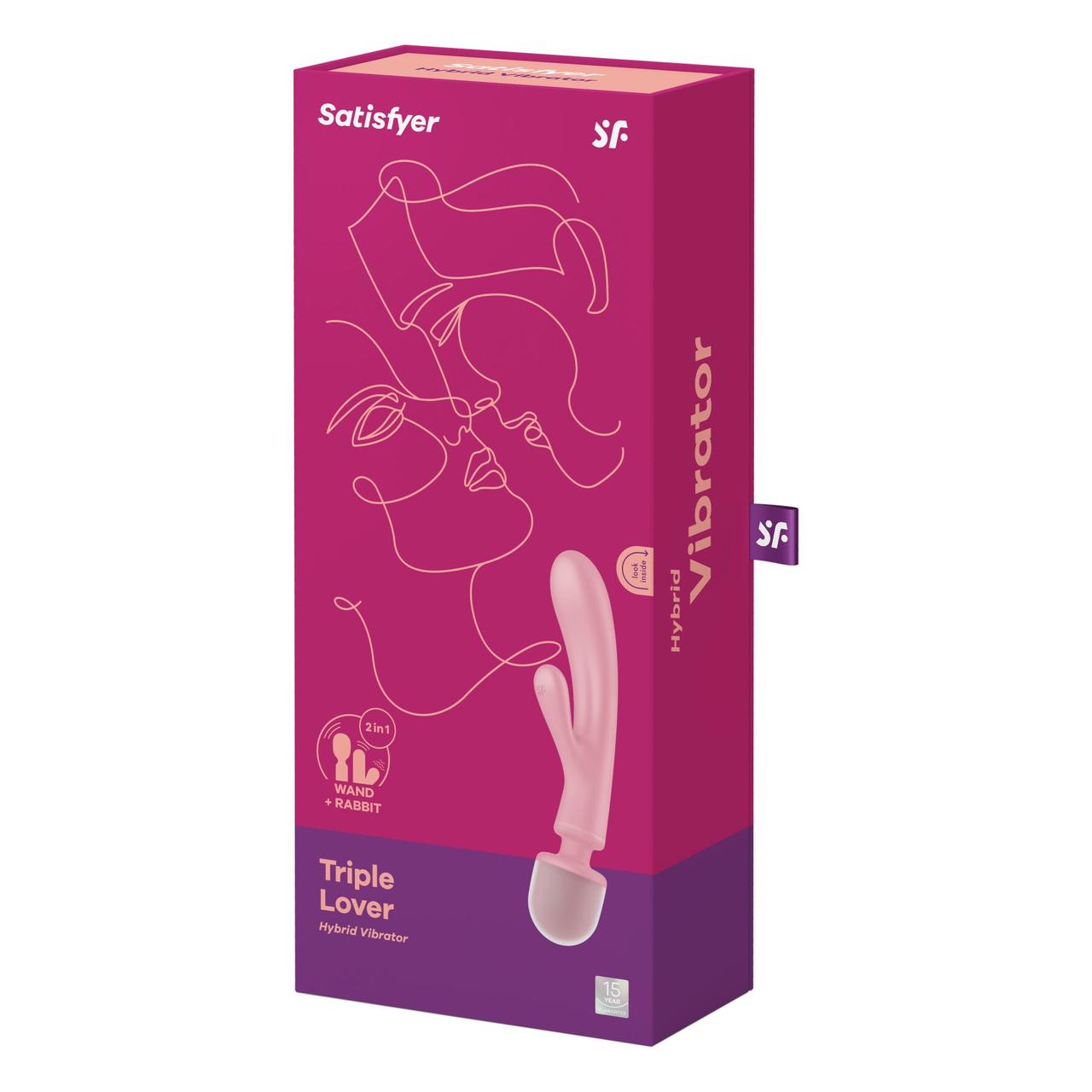 Вибратор-кролик с вибромассажером Satisfyer Triple Lover Pink, 3 мотора в DIDO