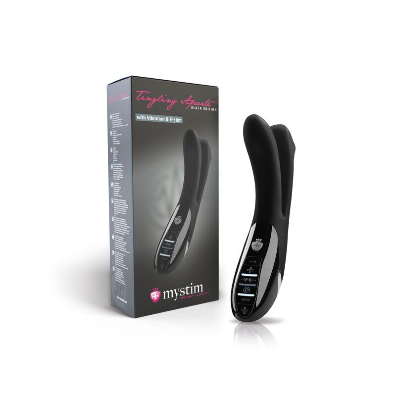 Вибратор двойной с электростимуляцией Mystim Tingling Aparte eStim Black, миостимулятор в DIDO