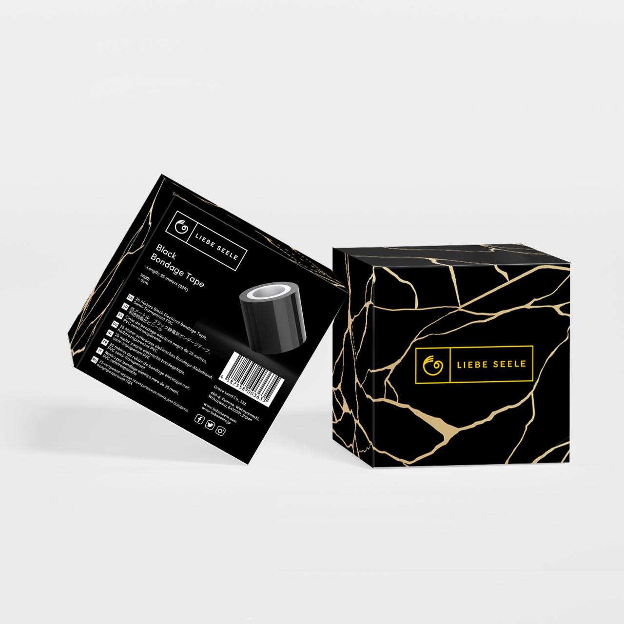 Скотч для бондажу Liebe Seele Bondage Tape Black 25м, не липне до шкіри та волосся, без слідів у DIDO