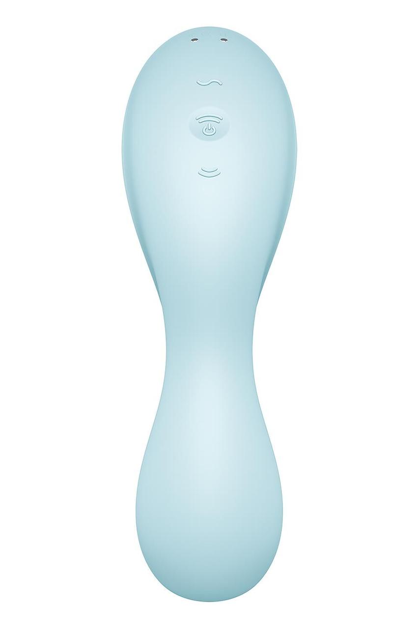 Вакуумный смарт-стимулятор с вибрацией Satisfyer Curvy Trinity 5 (Blue), управление со смартфона в DIDO