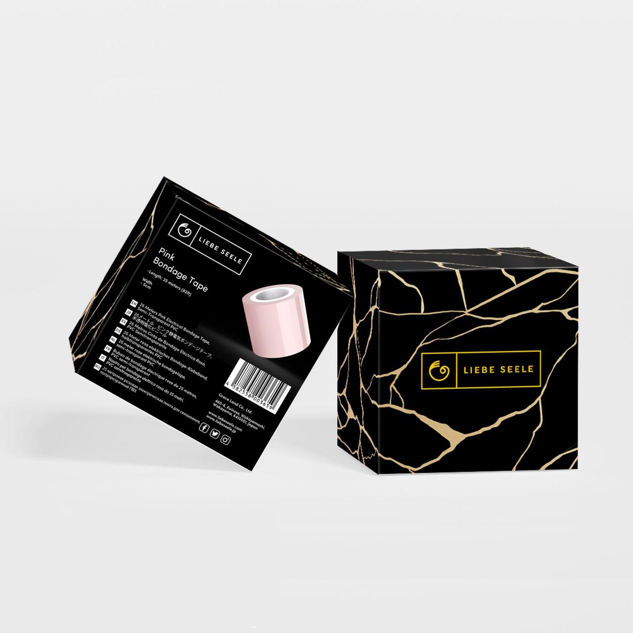 Скотч для бондажа Liebe Seele Bondage Tape Pink 25м, не липнет к коже и волосам, без следов в DIDO