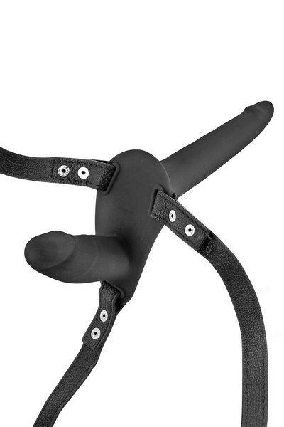 Подвійний страпон Fetish Tentation Strap-On with Double Dildo Black в DIDO