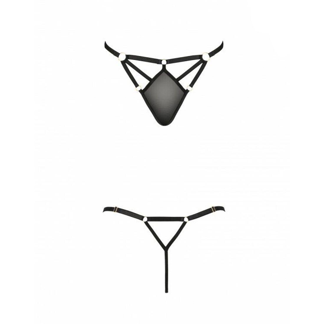 Стринги из стреп Passion Exclusive MEGGY THONG L/XL, black в DIDO