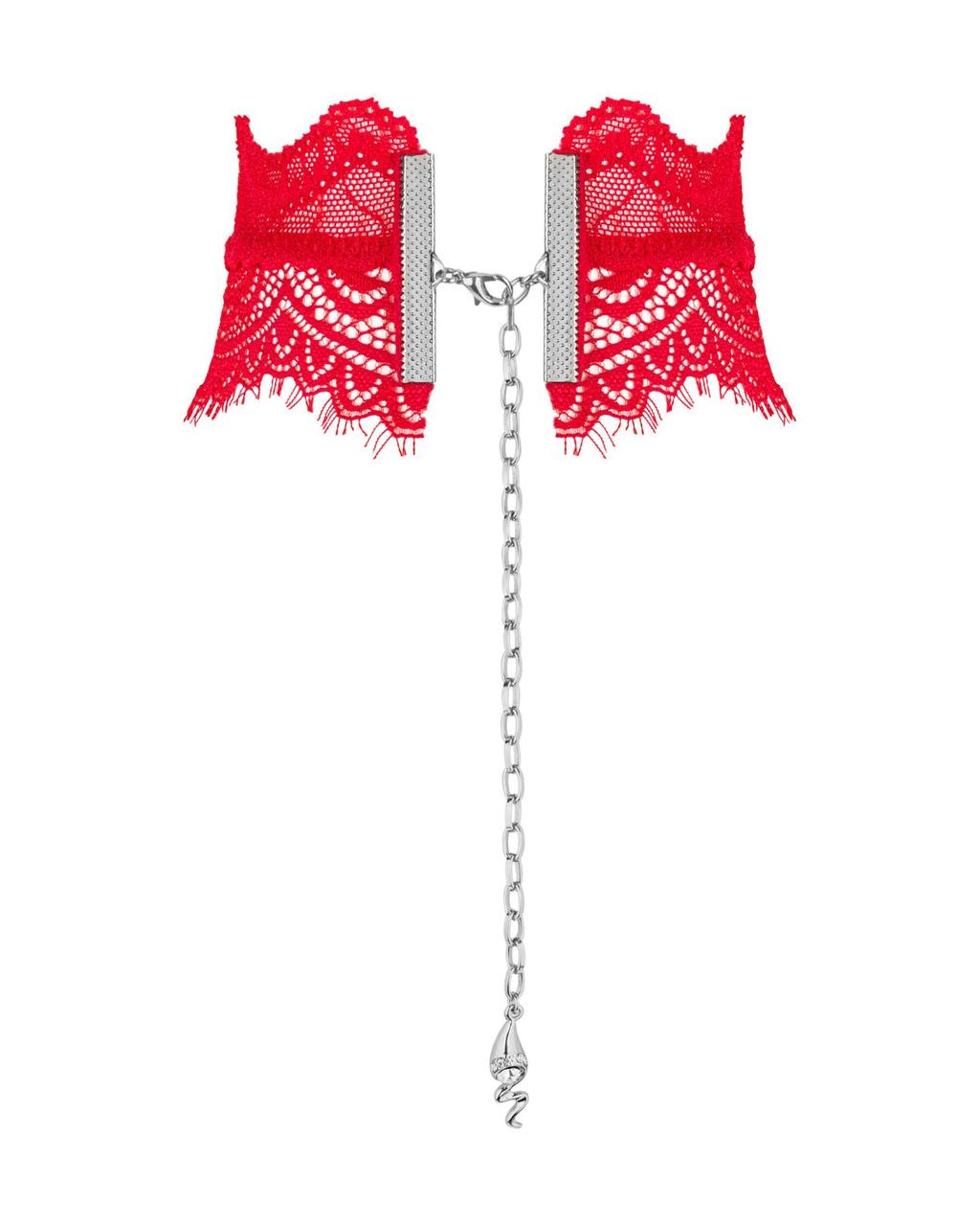 Широкий кружевной чокер Obsessive Bergamore choker, red в DIDO