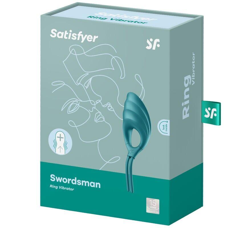 Ерекційне віброкільце лассо Satisfyer Swordsman Green, міцна фіксація, 10 режимів, потужний мотор в DIDO