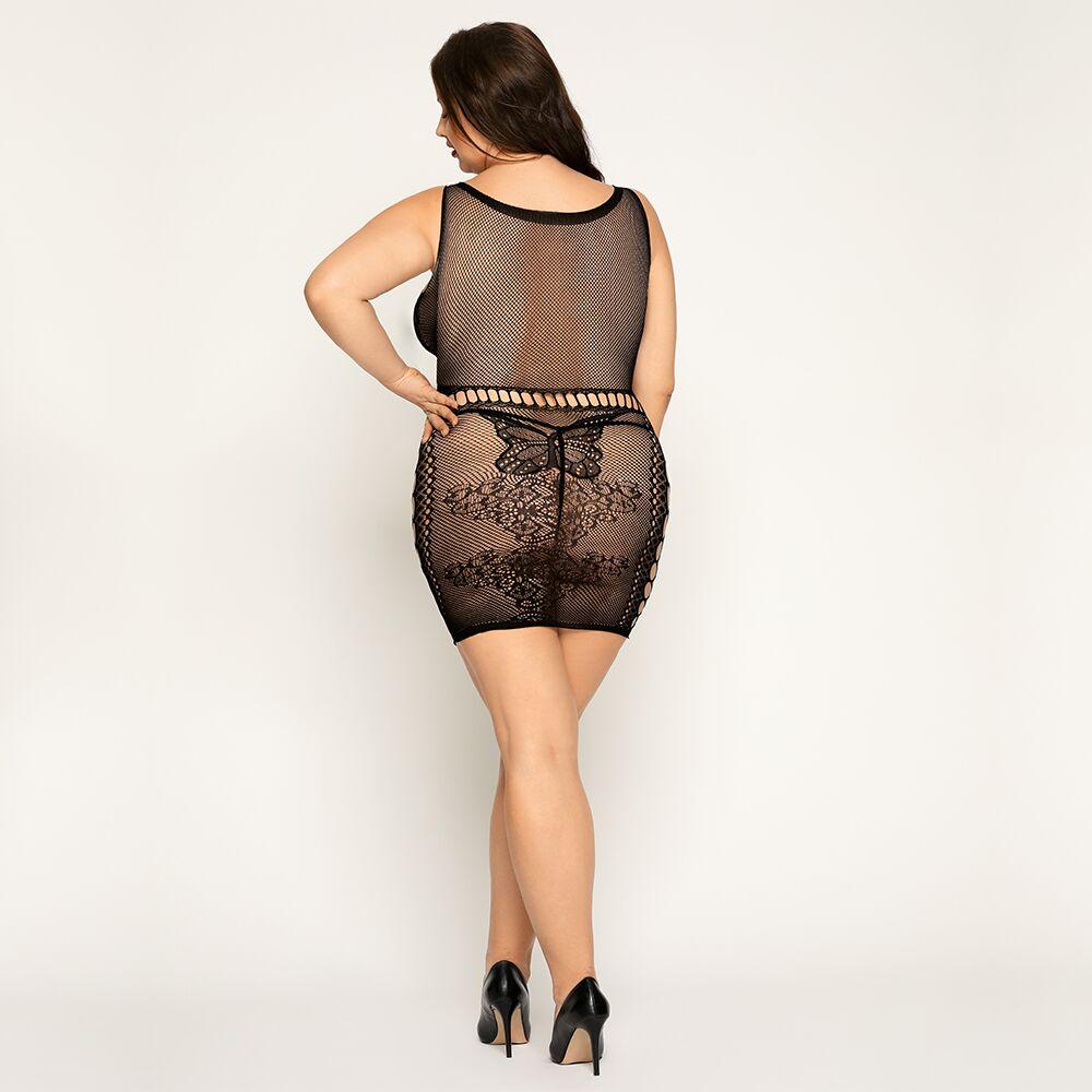 Сукня-сітка з метеликами Size Plus Black в DIDO