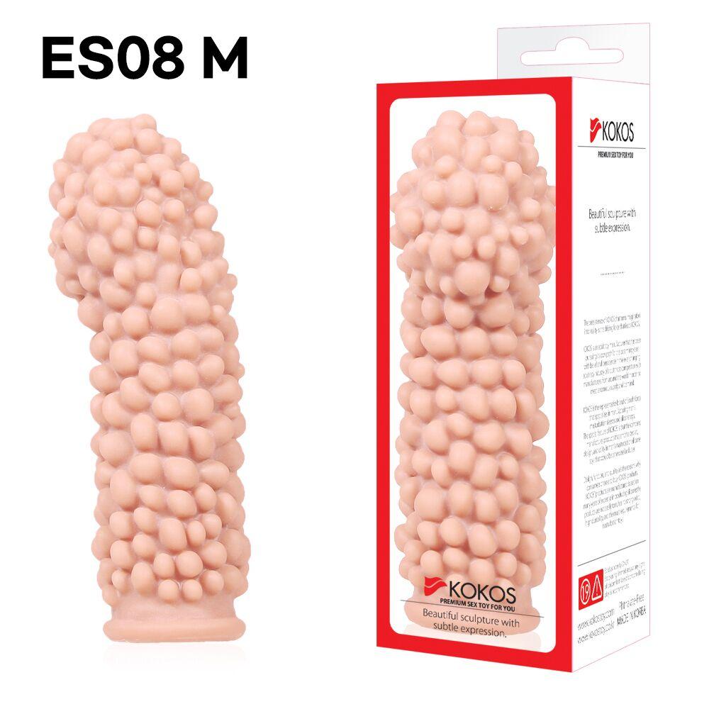 Насадка на член Kokos Extreme Sleeve ES.08 размер M, утолщающая, стимулирующий рельеф в DIDO