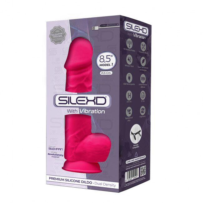 Фалоімітатор з вібрацією SilexD Norman Vibro Pink (MODEL 1 size 8,5in), двошаровий, діаметр 5см в DIDO