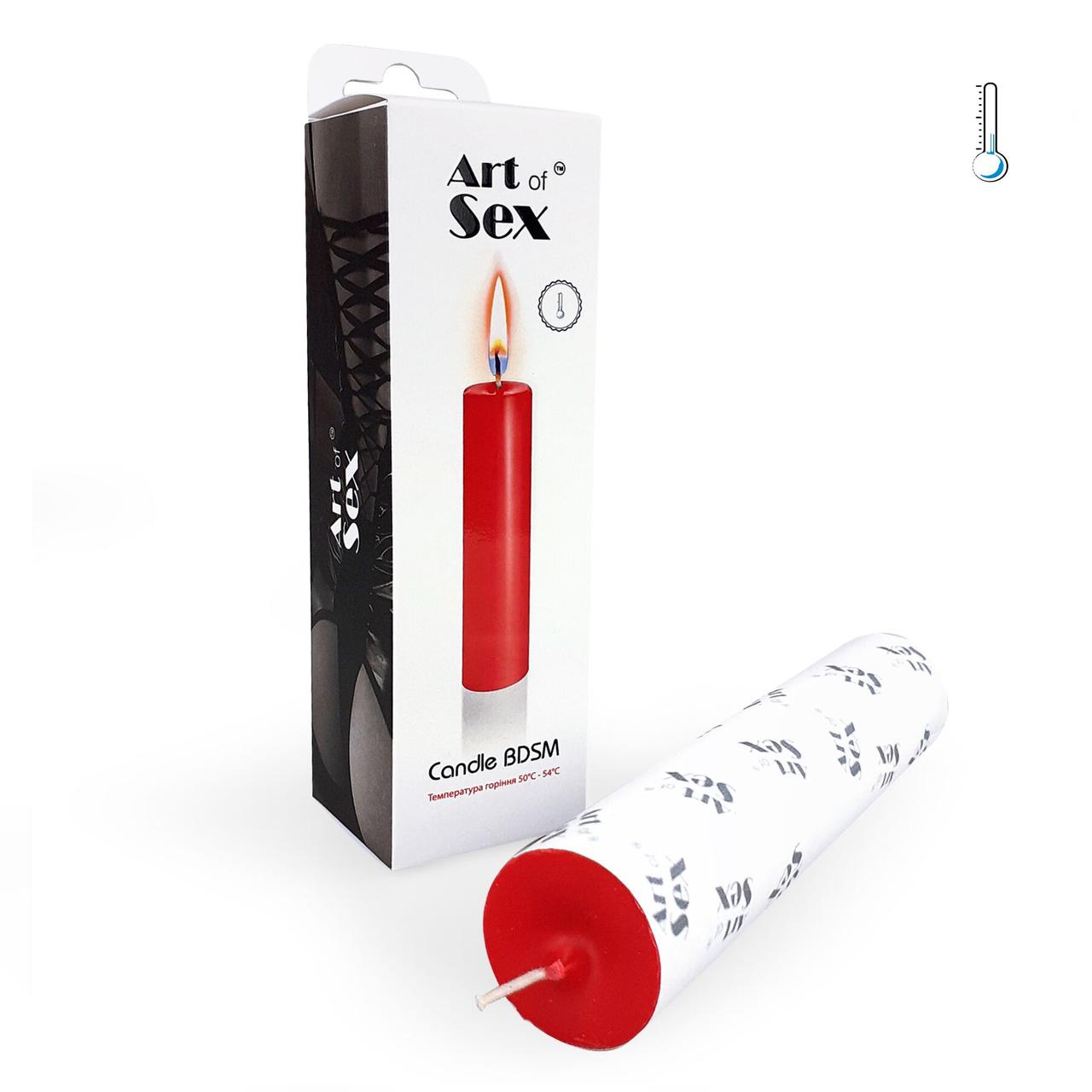 Червона воскова свічка Art of Sex size M 15 см низькотемпературна в DIDO