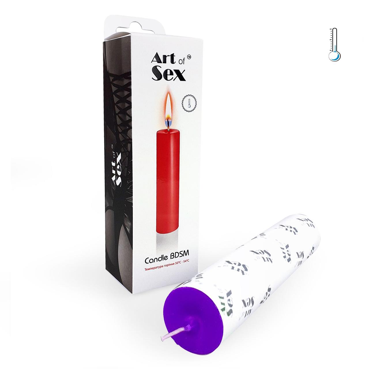 Фіолетова воскова свічка Art of Sex size M 15 см низькотемпературна в DIDO