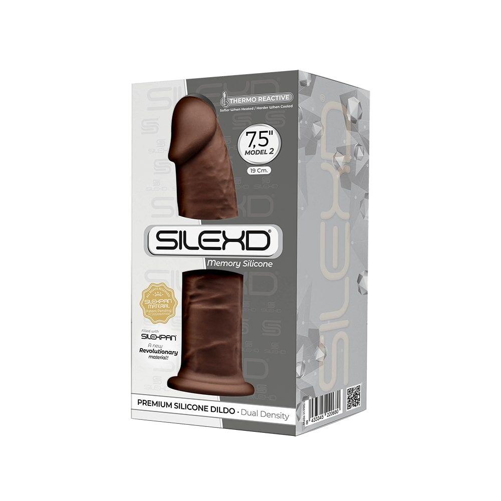 Фалоімітатор SilexD Henry Brown (MODEL 2 size 7,5in), двошаровий, силікон+Silexpan, діаметр 4,8см в DIDO