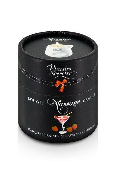 Масажна свічка Plaisirs Secrets Strawberry Daiquiri (80 мл) подарункова упаковка, керамічна посудина в DIDO