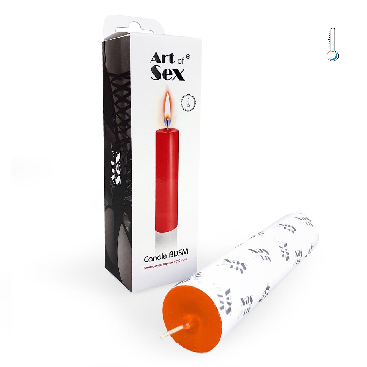 Помаранчева воскова свічка Art of Sex size M 15 см низькотемпературна в DIDO