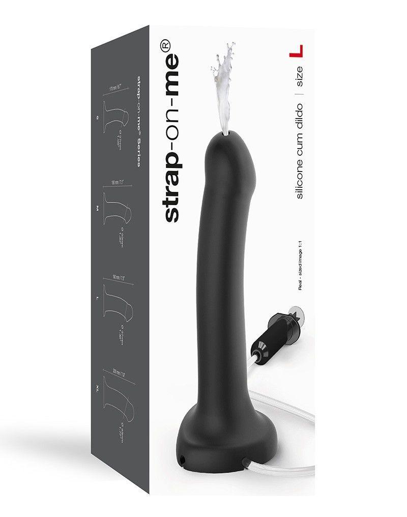 Закінчуючий фалоімітатор Strap-On-Me Dildo Cum Black, діаметр 3,6см, силікон, насадка для страпону в DIDO