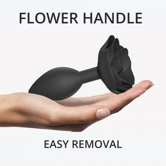 Силіконовий анальний затор Love To Love OPEN ROSES L SIZE - BLACK ONYX в DIDO