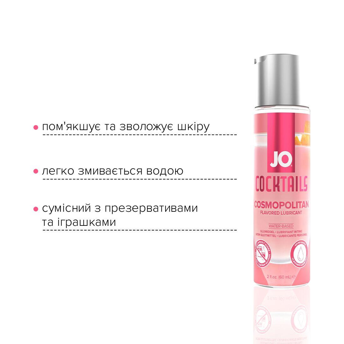 Лубрикант на водной основе JO Cocktails — Cosmopolitan без сахара, растительный глицерин (60 мл) в DIDO