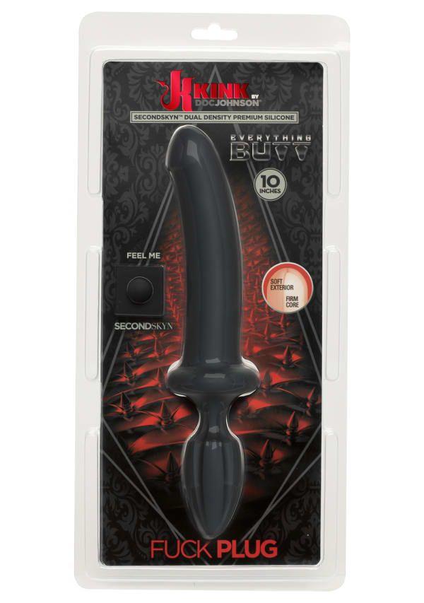 Анальний плаг з дилдо Doc Johnson Kink - Dual Density SECONDSKYN Fuck Plug - Black в DIDO