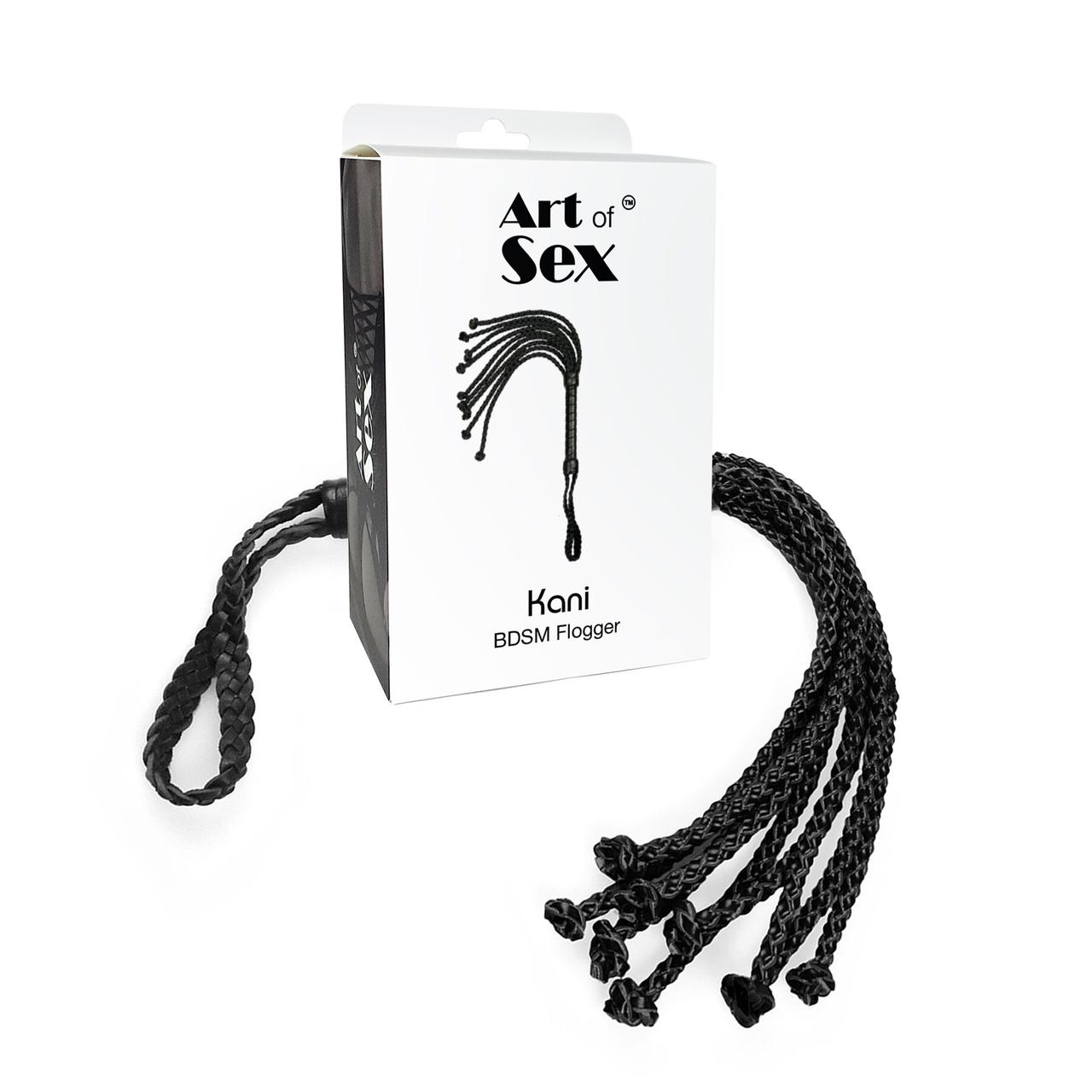 Ажурная плеть Кошка из экокожи Art of Sex - Kani, цвет черный в DIDO