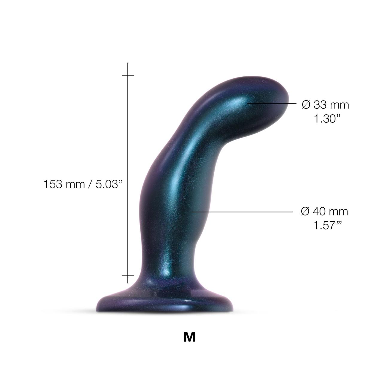 Дилдо Strap-On-Me DILDO PLUG SNAKY METALLIC BLUE, размер M, диаметр 4 см, вводимая длина 15,3 см в DIDO